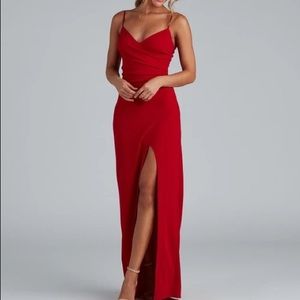 High slit wrap dress